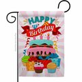 Patio Trasero G135080-BO Happy Birthday Cake Celebration Double-Sided Decorative Garden Flag, Multi Color PA3910618